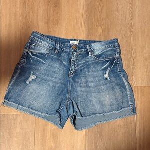 Royalty For Me Distressed Blue Denim Jean Shorts
